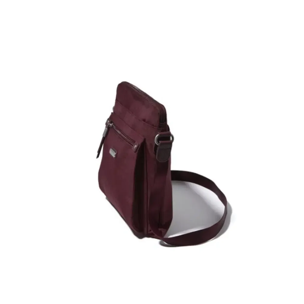 Baggallini Dark Cherry Go Bagg With RFID Phone Wristlet Crossbody Bag